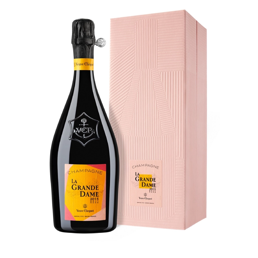 Veuve Clicquot La Grande Dame Rosé 2015 champagne with luxury pink gift box